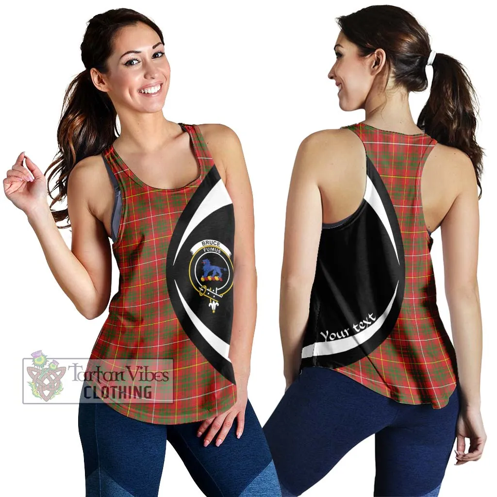 Bruce Modern Tartan Women's Racerback Tanks with Family Crest Circle Style