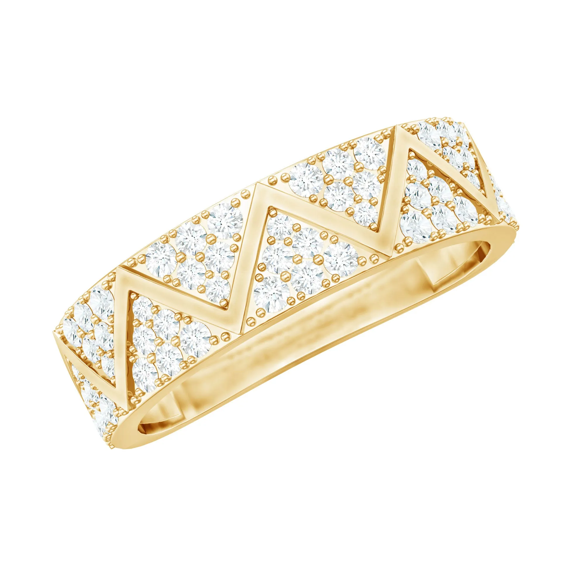 Certified Diamond Zig Zag Wedding Band Ring