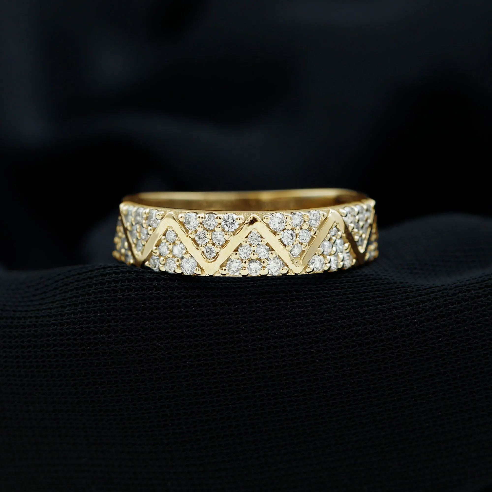 Certified Diamond Zig Zag Wedding Band Ring