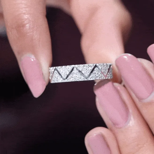 Certified Diamond Zig Zag Wedding Band Ring