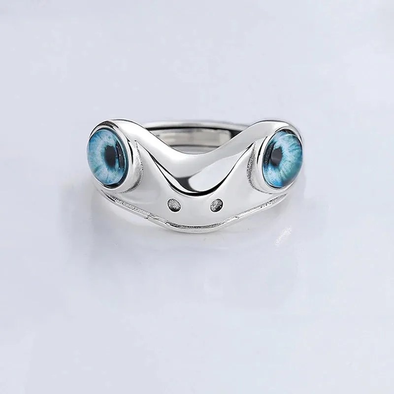 Charm Blue Eyes Cat Rings for Women Girls Cute Animal Trendy Men Jewelry Gifts