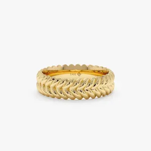 Chevron Design Ribbed Ring, Chitah