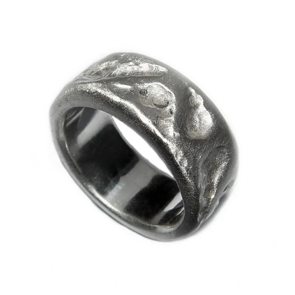 Chunky Hammered Silver Band