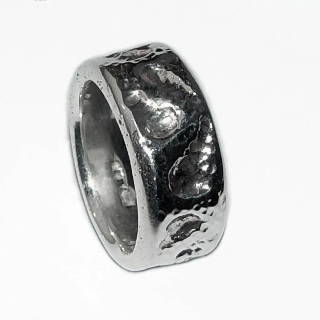 Chunky Hammered Silver Band