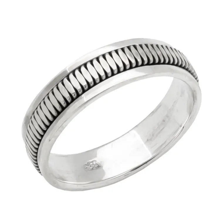 Classic 6mm Band Sterling Silver Spinning Ring, Thumb Ring for Men and Women