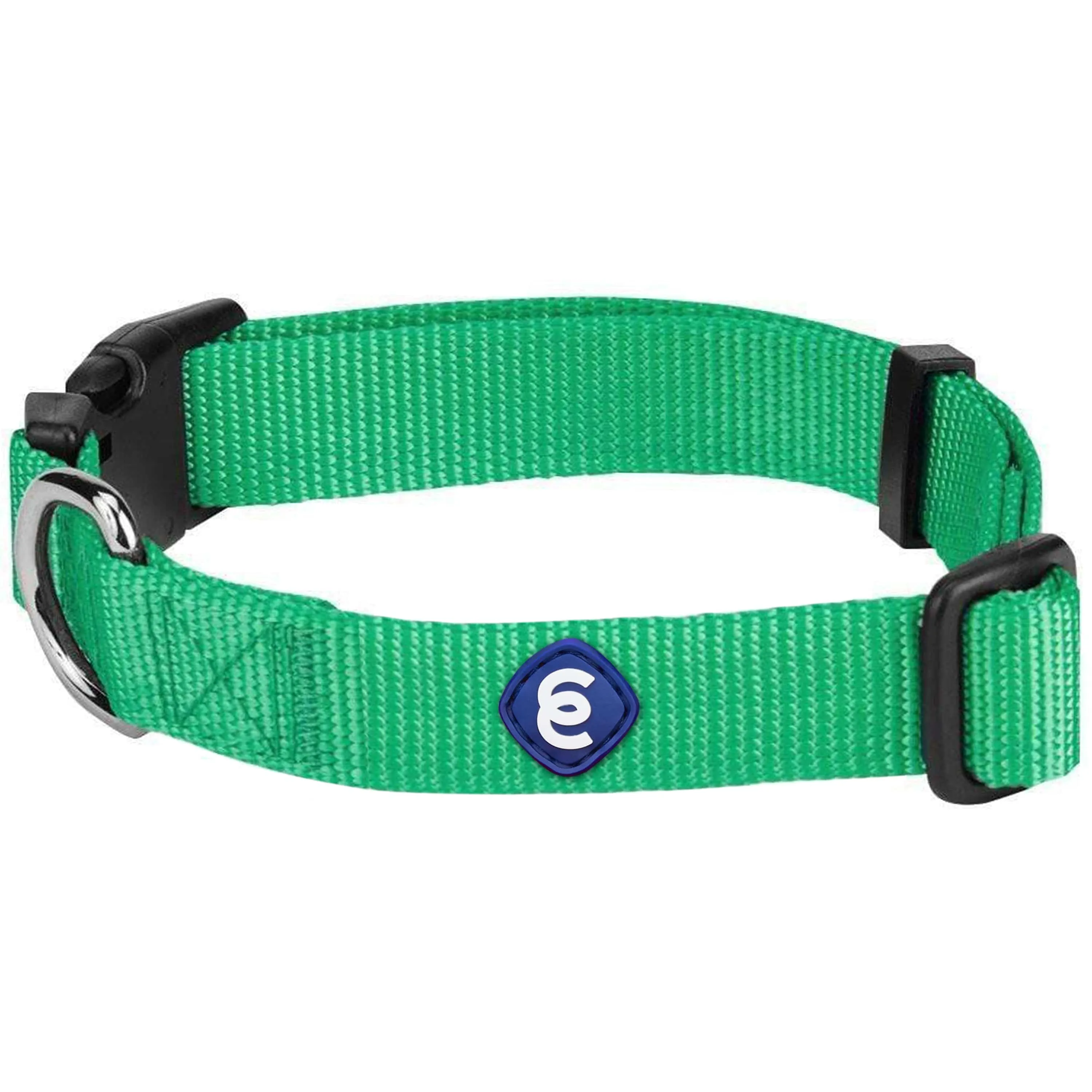 Classic Solid Color Adjustable Dog Collar, Green