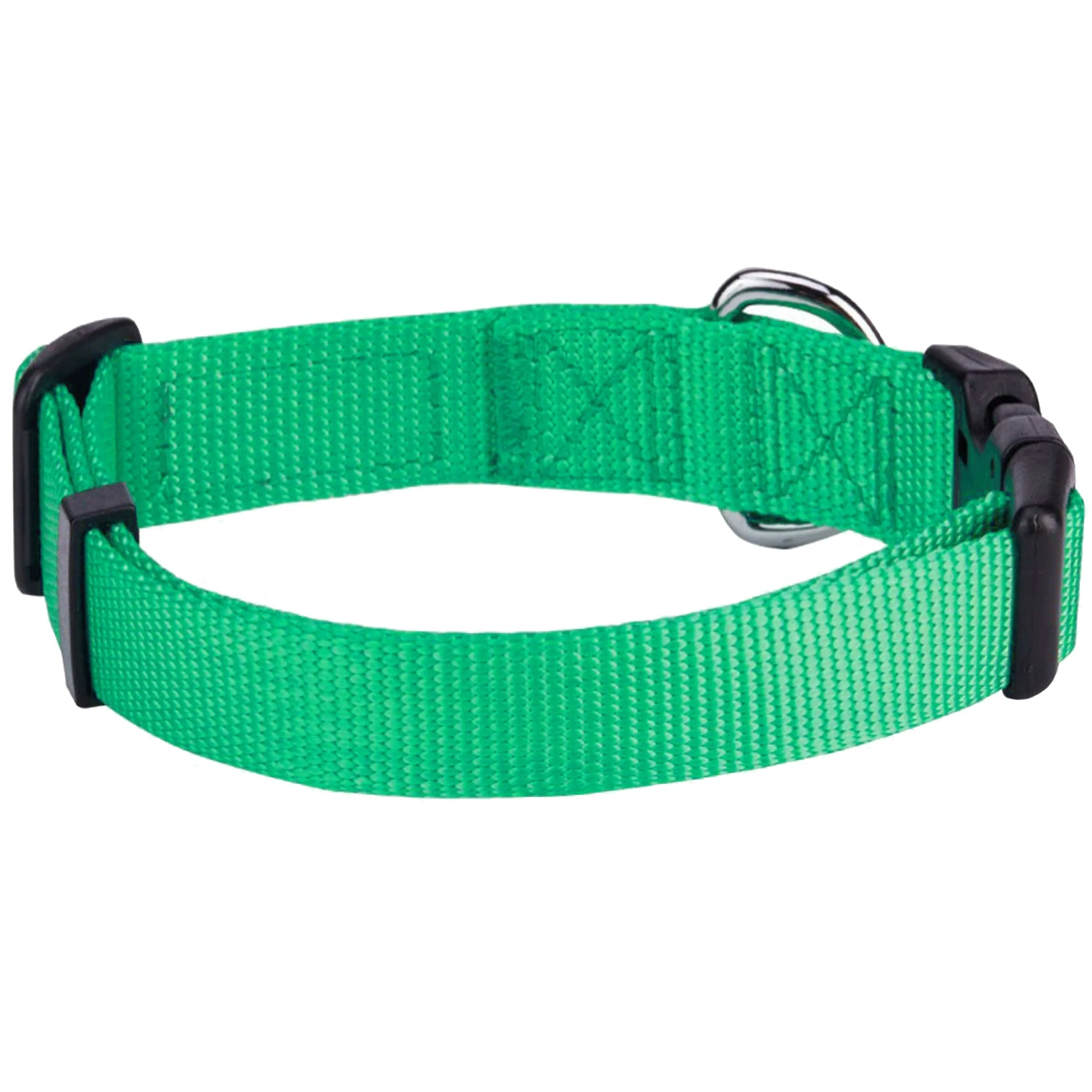 Classic Solid Color Adjustable Dog Collar, Green