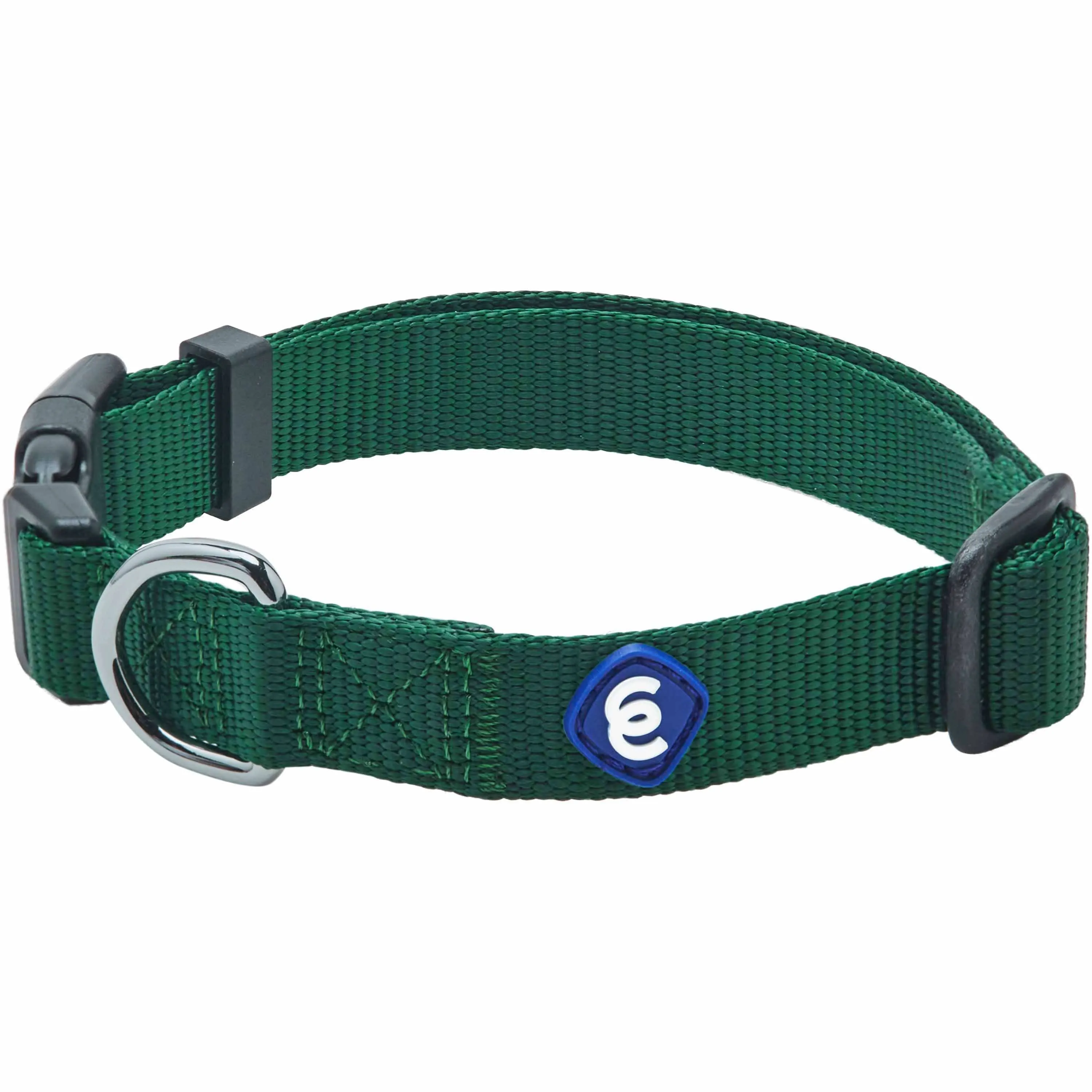 Classic Solid Color Adjustable Dog Collar, Green