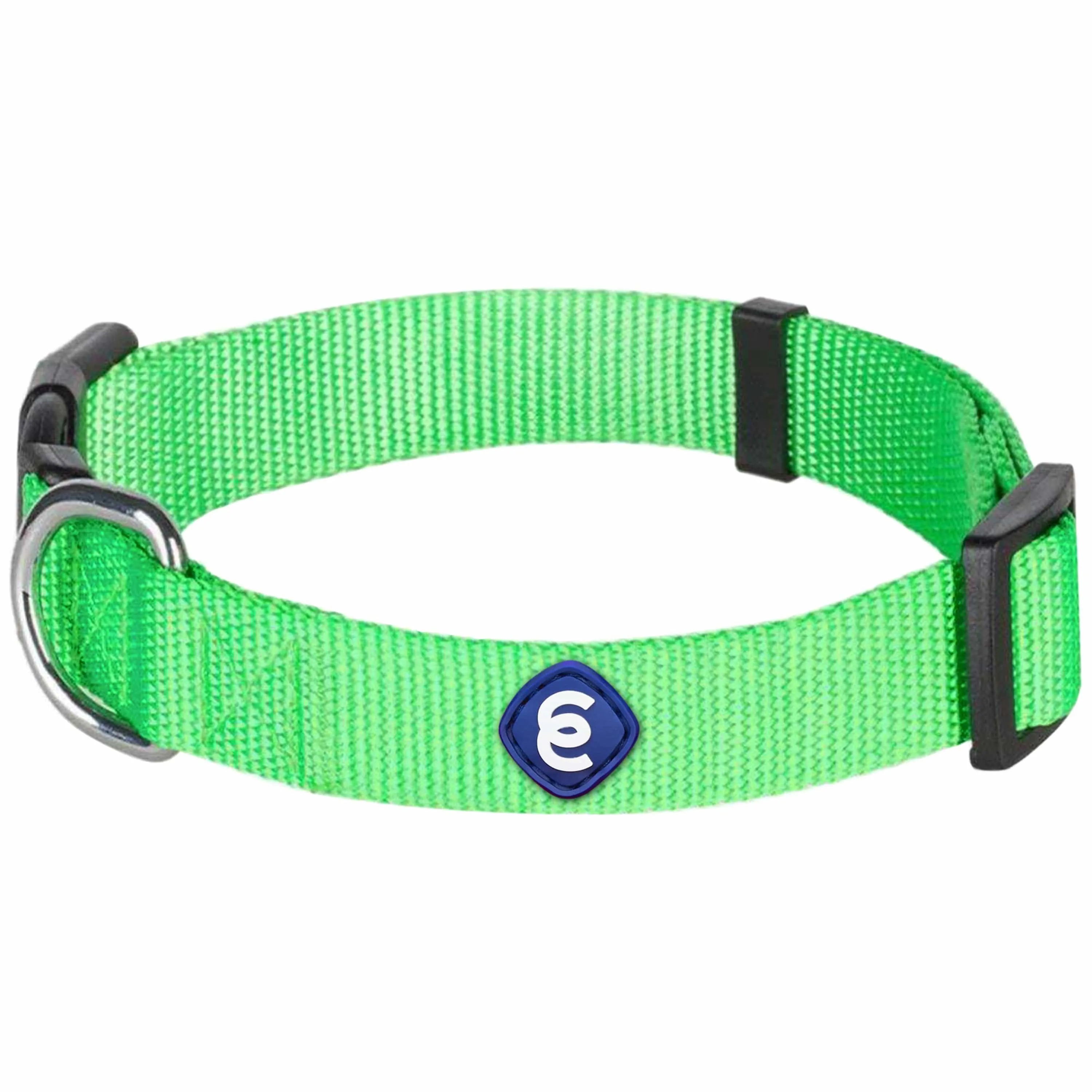 Classic Solid Color Adjustable Dog Collar, Green