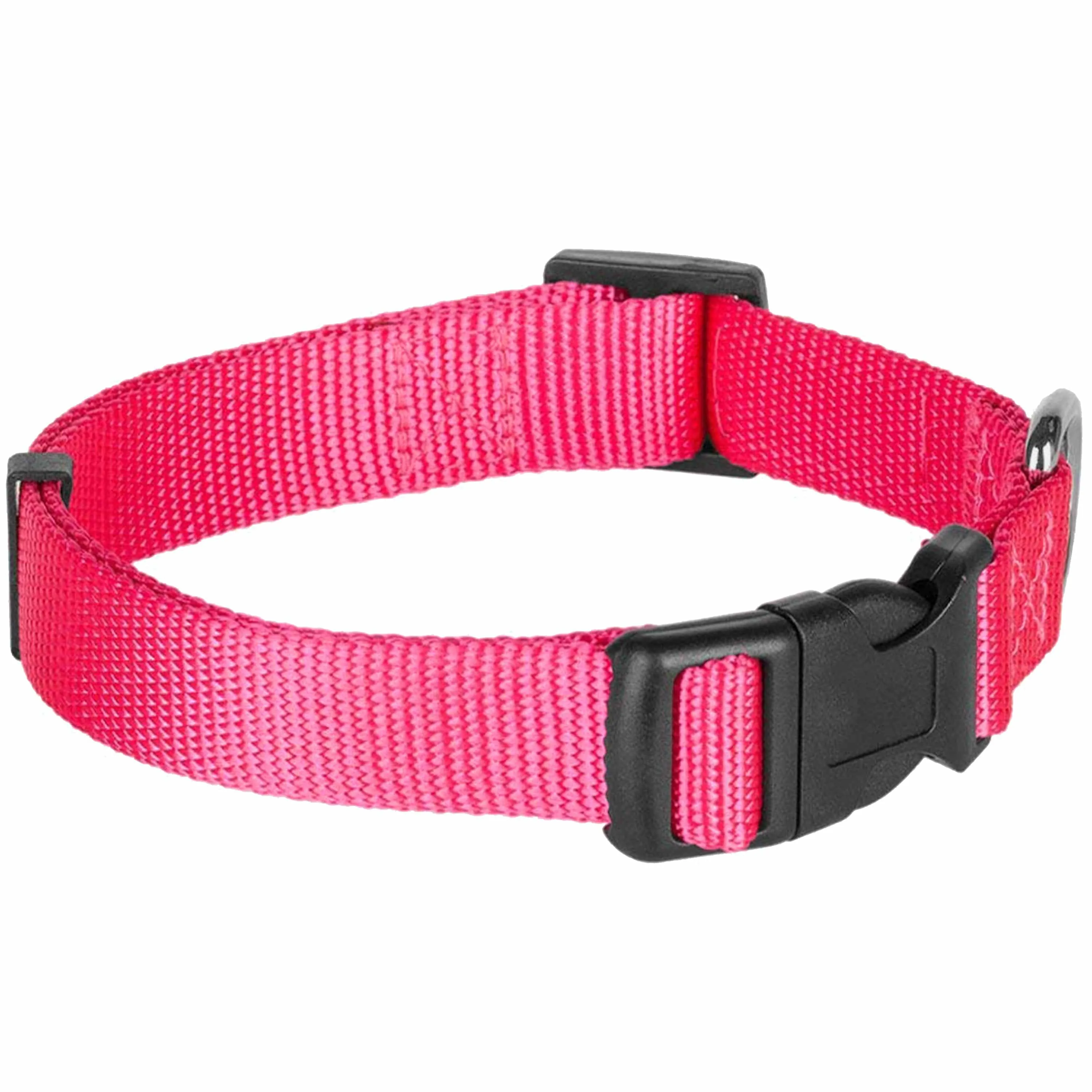 Classic Solid Color Adjustable Dog Collar, Pink/Red