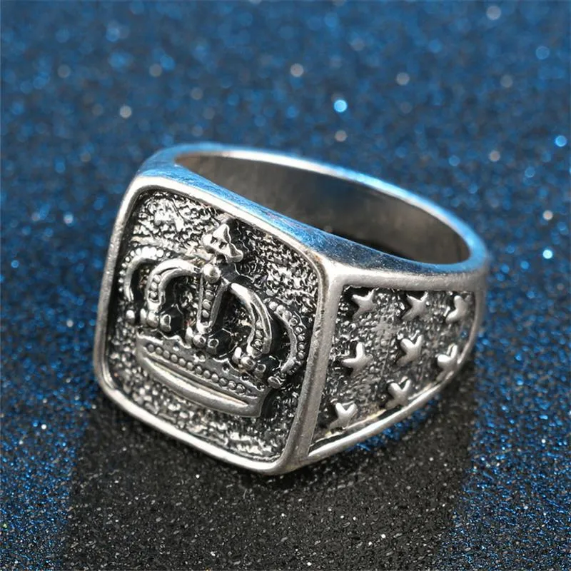 Classy Men Silver Crown Ring