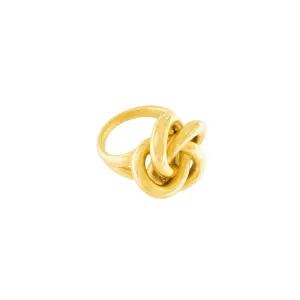 Courage Waterproof Chunky Twisted Statement Ring 18K Gold Plating