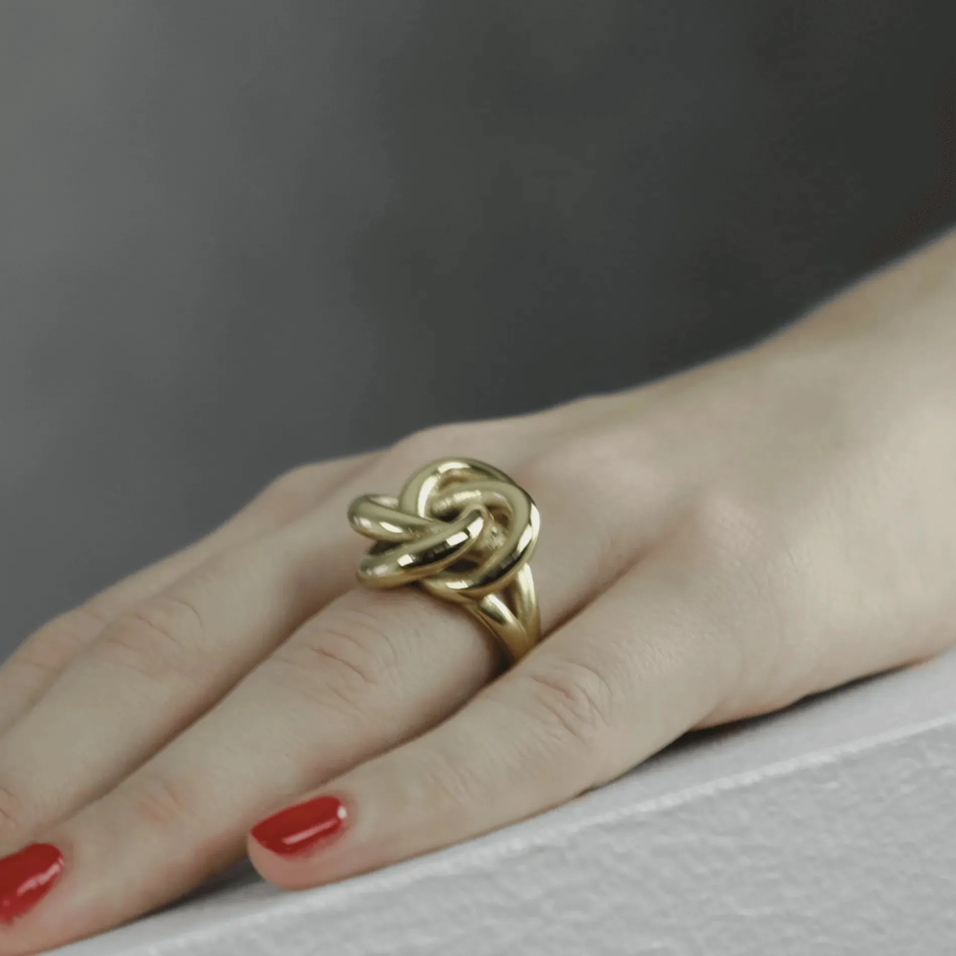 Courage Waterproof Chunky Twisted Statement Ring 18K Gold Plating