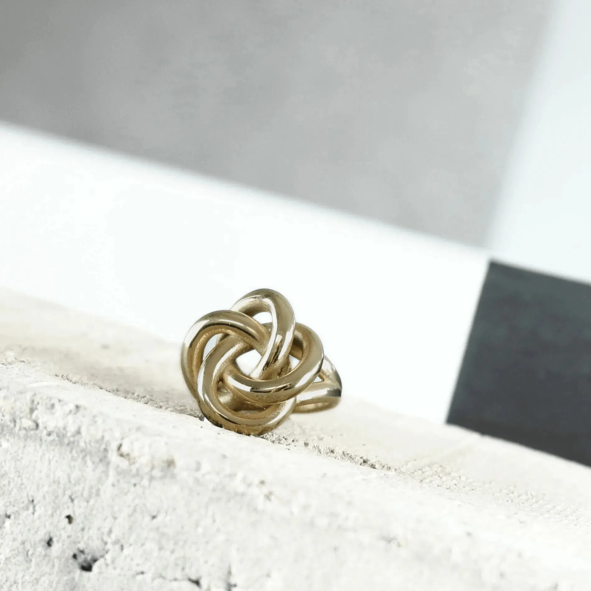 Courage Waterproof Chunky Twisted Statement Ring 18K Gold Plating