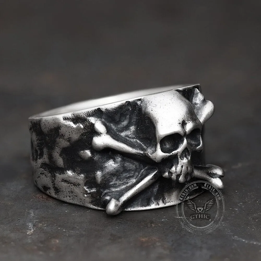 Crossbones Pirate Sterling Silver Skull Ring