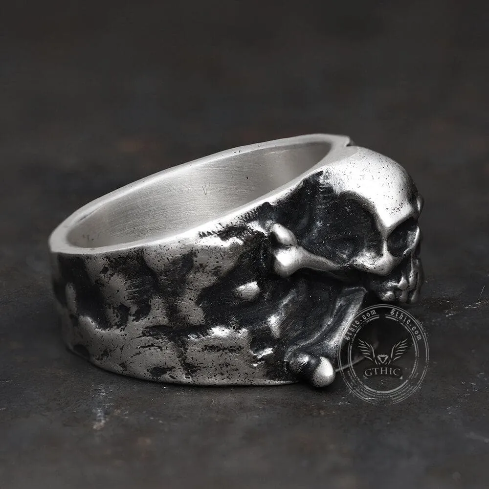 Crossbones Pirate Sterling Silver Skull Ring