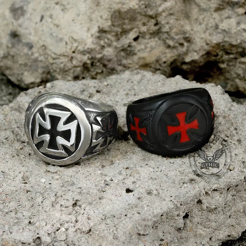 Crusader Iron Cross Stainless Steel Ring