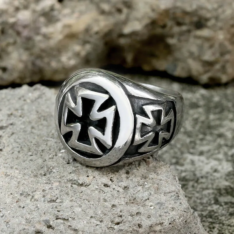 Crusader Iron Cross Stainless Steel Ring