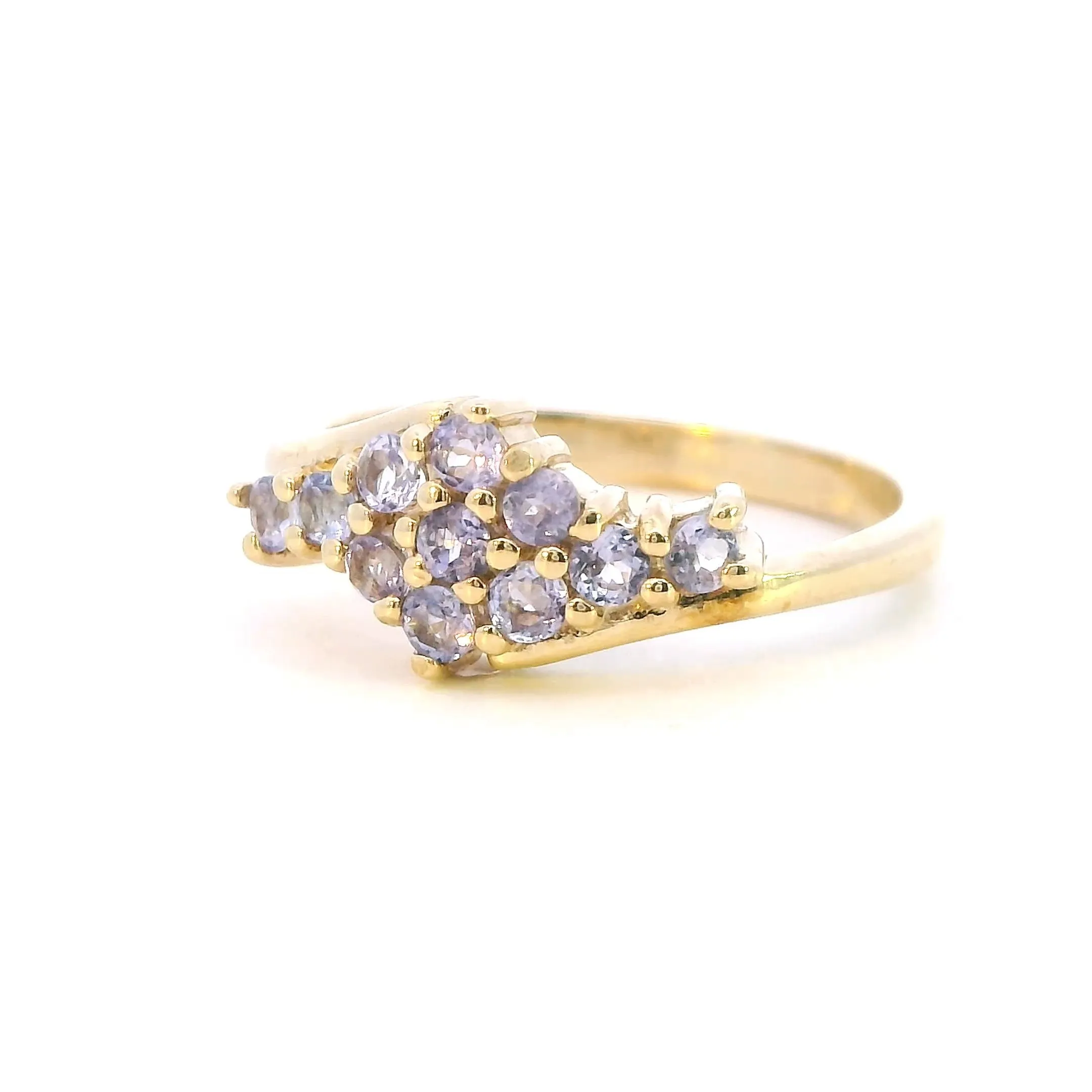 Delicate 9ct Yellow Gold Tanzanite Ring - A Touch of Unique Elegance