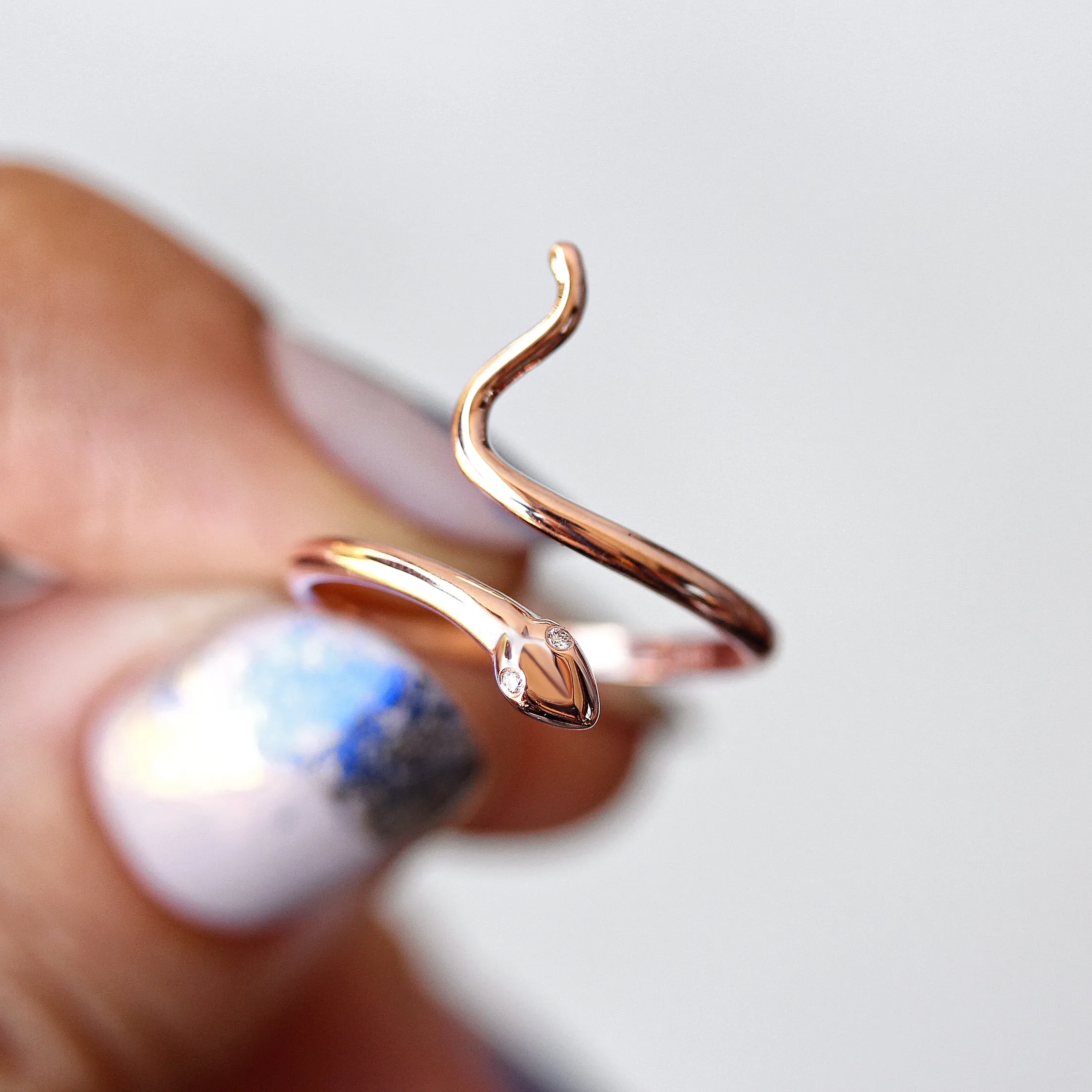 Diamond Eyes Snake Cuff Ring ♥