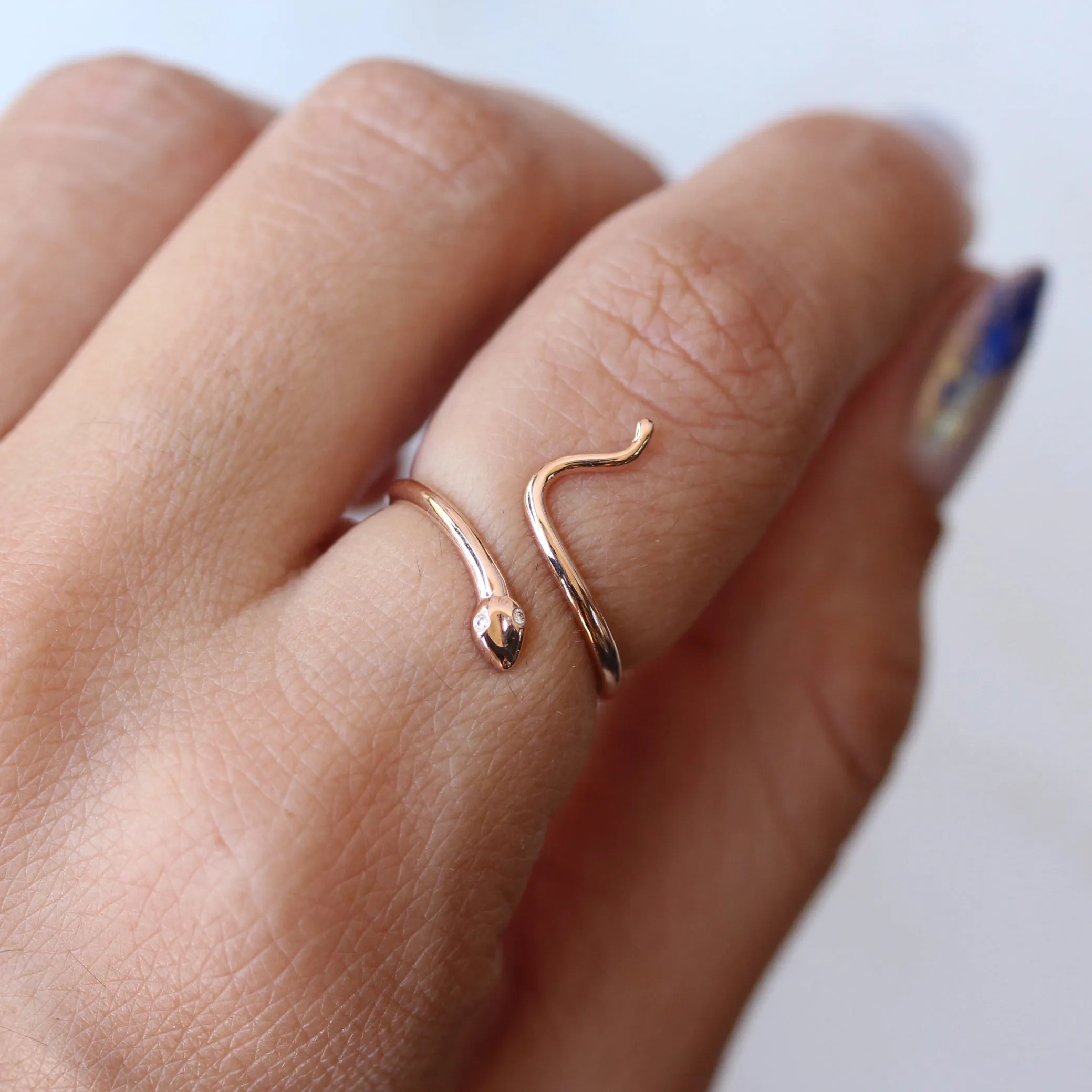 Diamond Eyes Snake Cuff Ring ♥