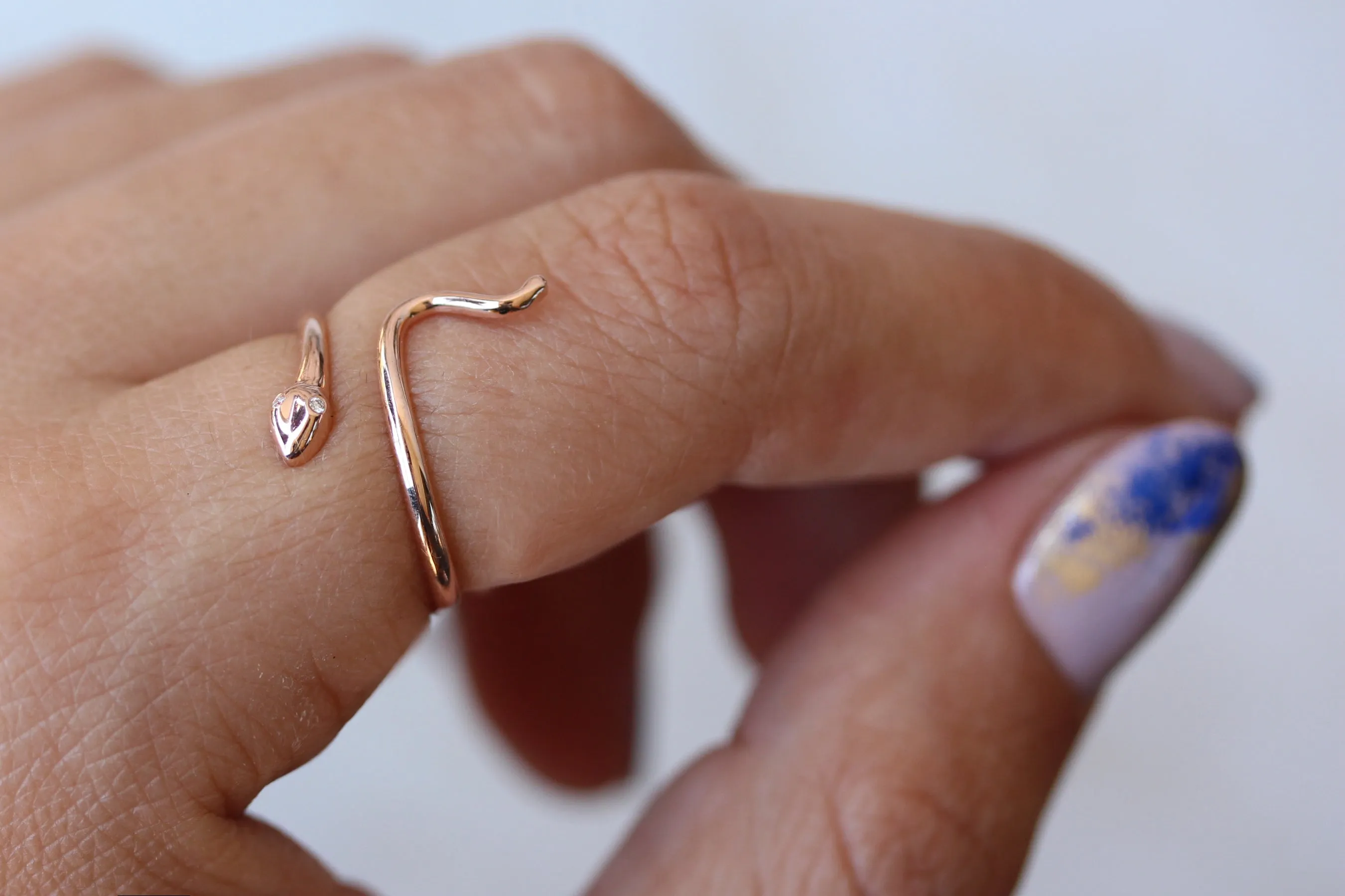 Diamond Eyes Snake Cuff Ring ♥