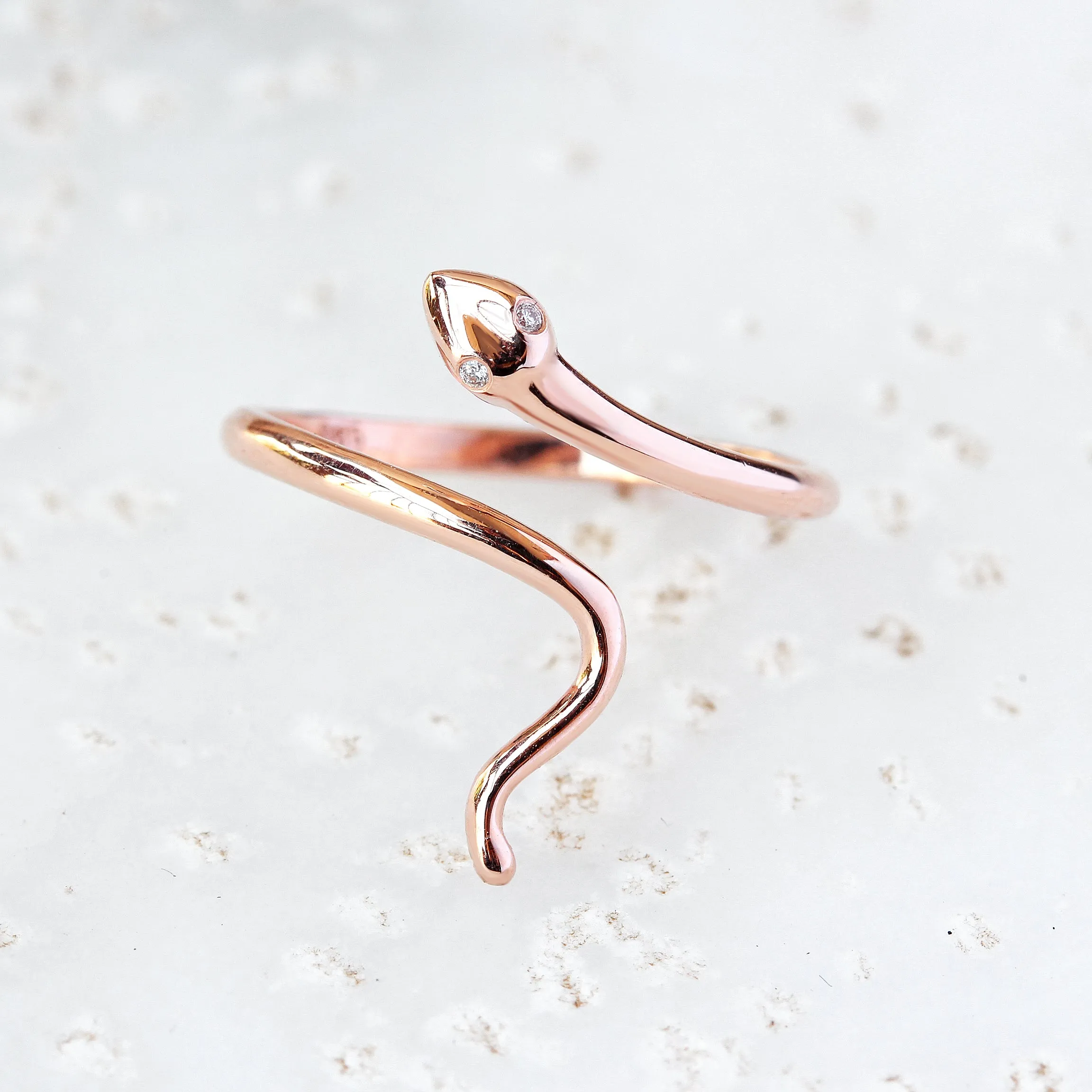 Diamond Eyes Snake Cuff Ring ♥