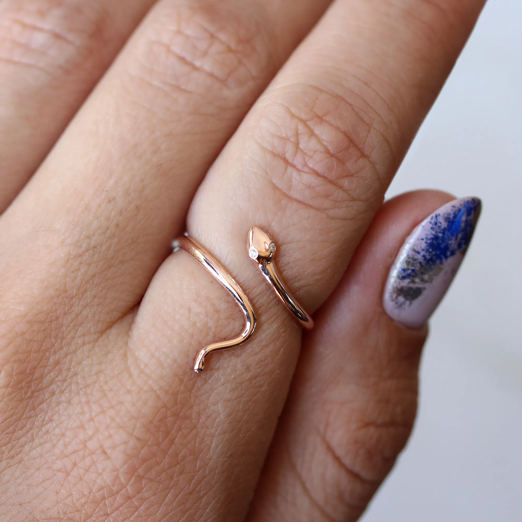 Diamond Eyes Snake Cuff Ring ♥