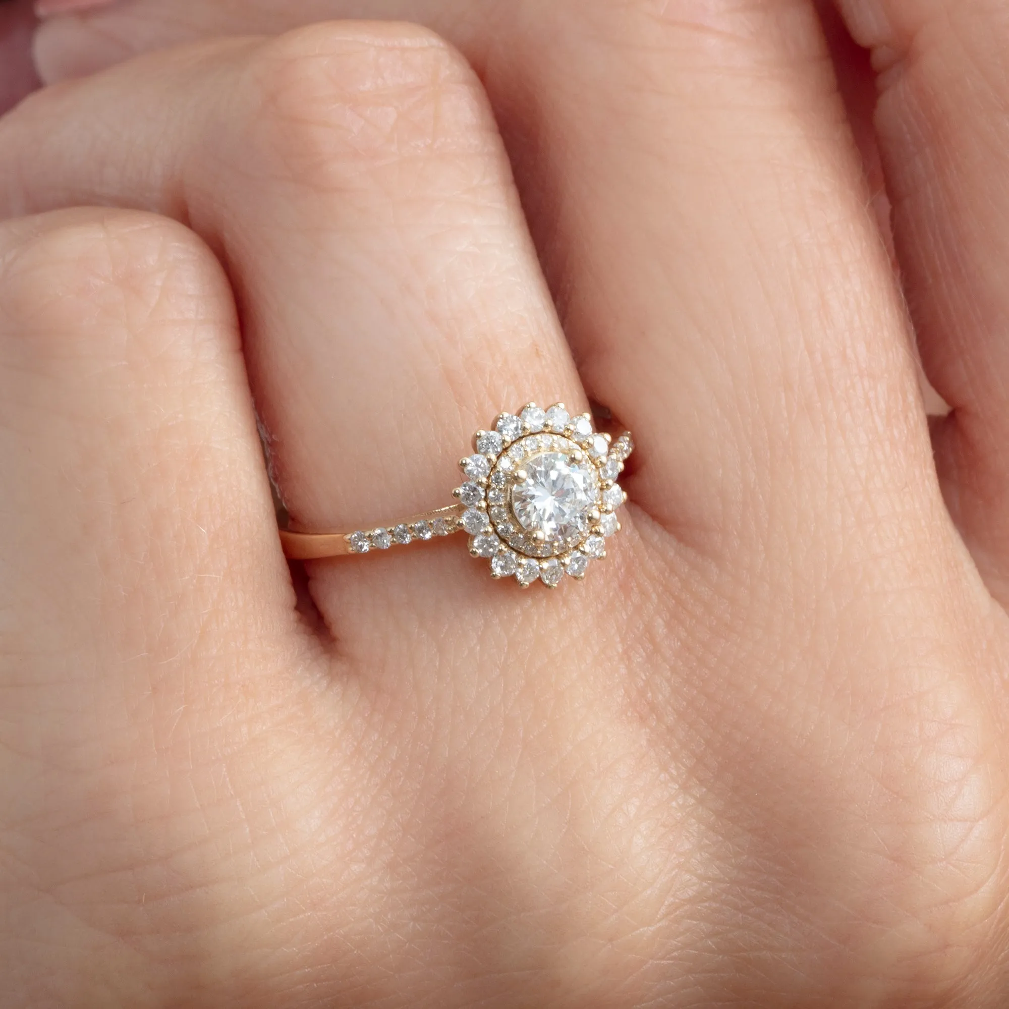 Diamond Starburst Engagement Ring, Sophie