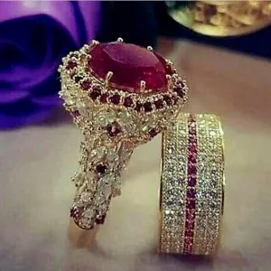 Elegant Gold Color Zircon Crystal Ring