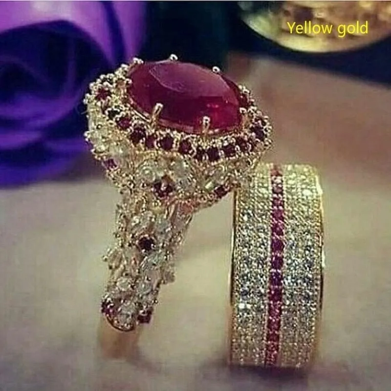 Elegant Gold Color Zircon Crystal Ring