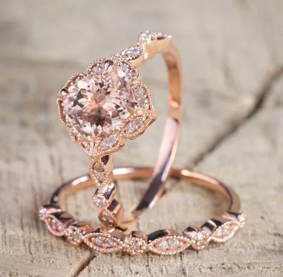 Elegant Gold Color Zircon Crystal Ring