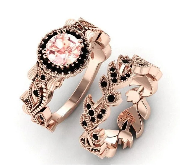 Elegant Gold Color Zircon Crystal Ring