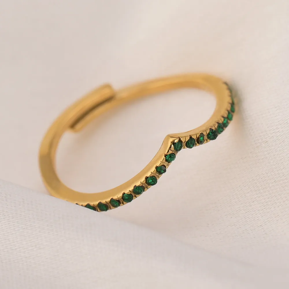 Eterna Green Stud Ring