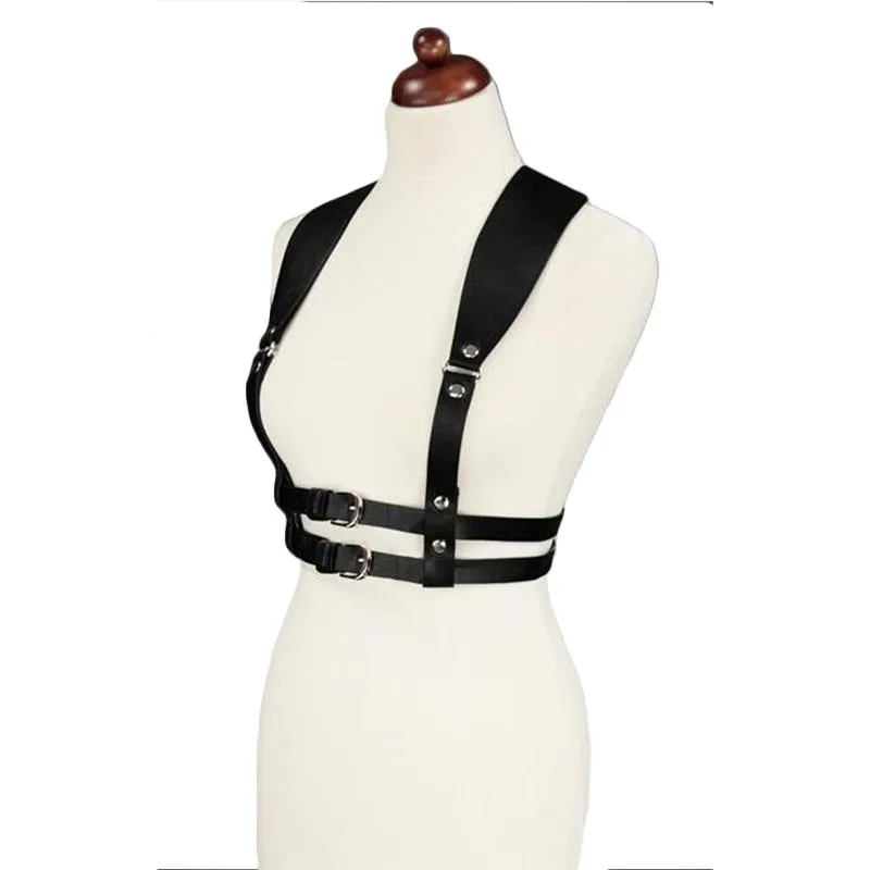 Fashion Punk Leather Harness Belt Strap Girdle Sexy Women Handmade Belt Decorative Shirt Dress Vest Harness Belt