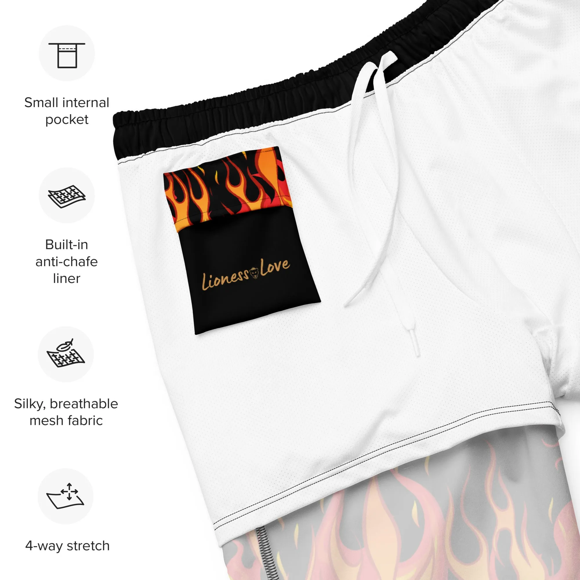 Fire flame swim trunk for men's