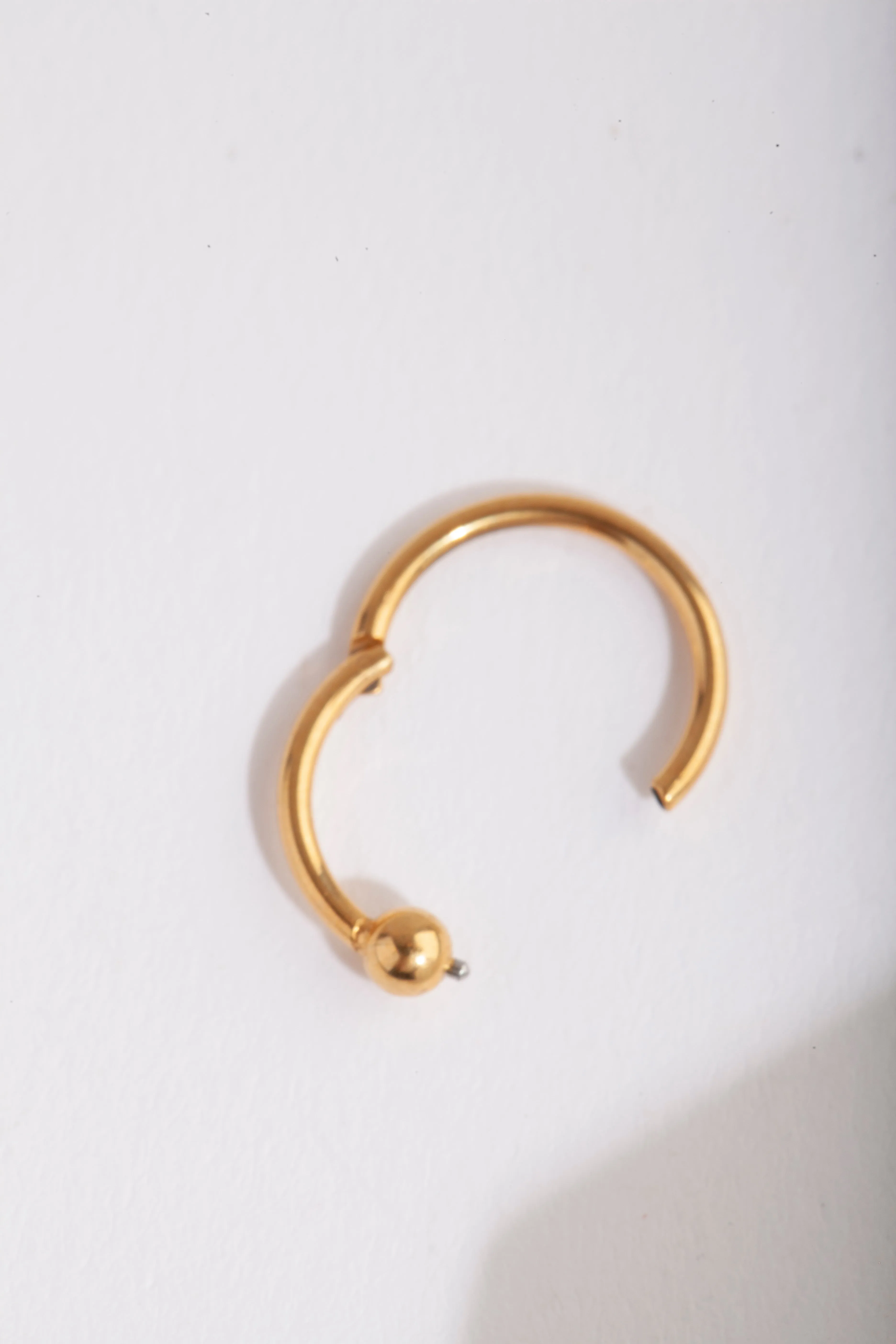 Gold Plain Bead Belly Clicker Ring