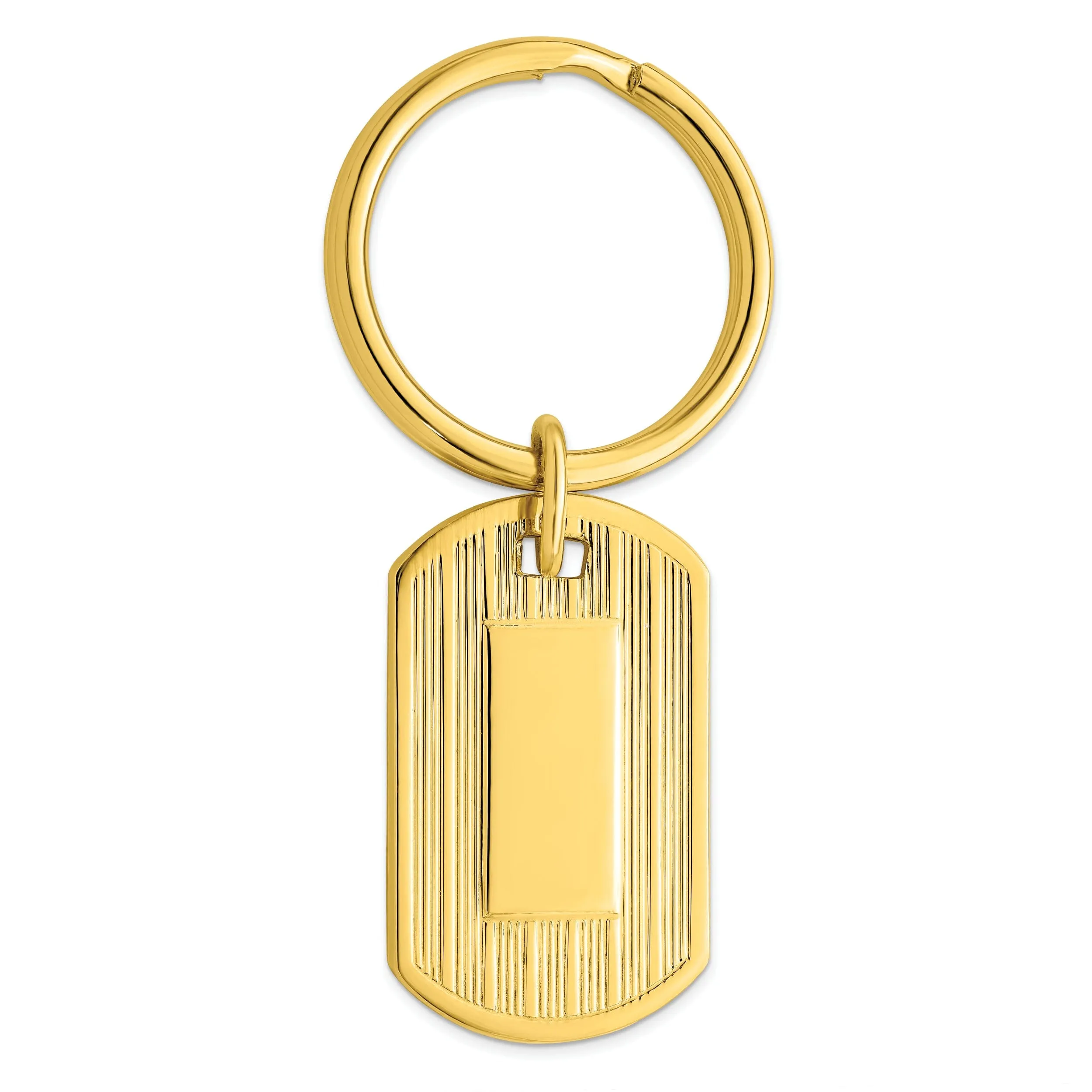 Gold Plated Etched Lines Key Ring