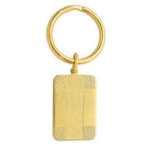 Gold Plated Satin Patterned Corner Key Ring