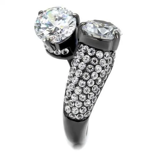 Gun Stainless Steel Ring AAA GRD CZ Clear TK2674 for Women Style Light