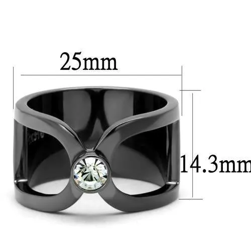 Gun Stainless Steel Ring Top GRD Crystal Clear TK2897 for Men Style Light