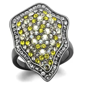 Gun Stainless Steel Ring Top GRD Crystal Multi TK2805 for Women Style Light