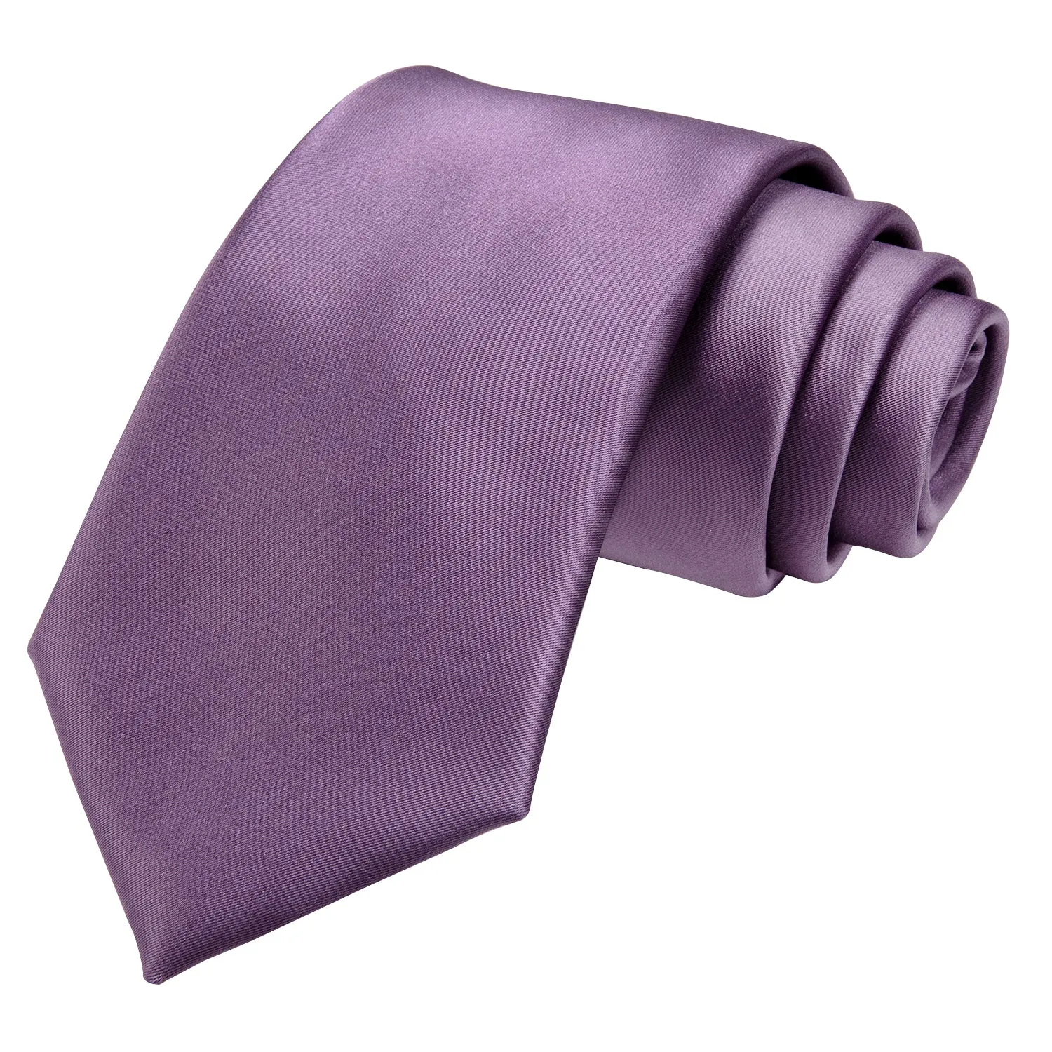 Hi-Tie Solid Purple Necktie Wedding Tie Pocket Square Cufflinks Set