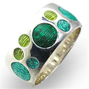 High-Polished 925 Sterling Silver Ring with Epoxy in Multi Color for Women Style 33904