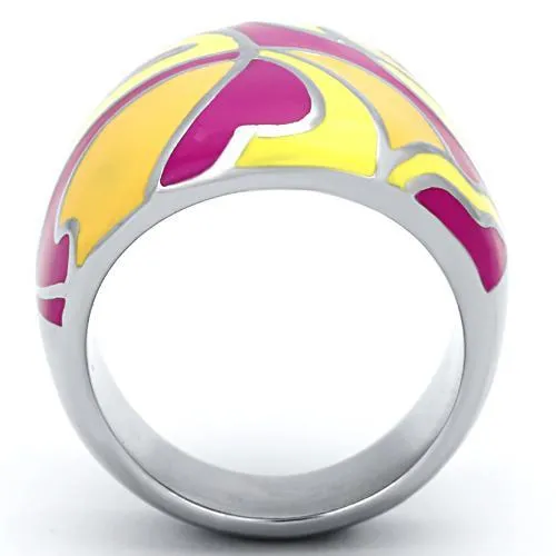 High polished (no plating) Stainless Steel Ring with Epoxy in Multi Color for Women Style TK834