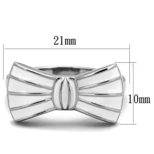 High polished (no plating) Stainless Steel Ring with Epoxy in White for Women Style TK2028