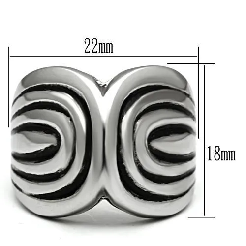 High polished (no plating) Stainless Steel Ring with No Stone for Women Style TK521