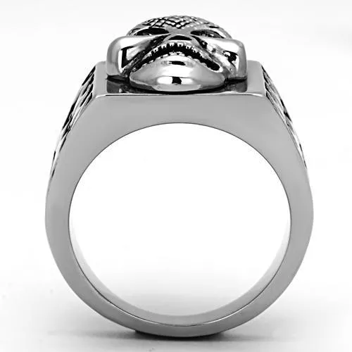 High polished (no plating) Stainless Steel Ring with Top Grade Crystal in Black Diamond for Women Style TK1056