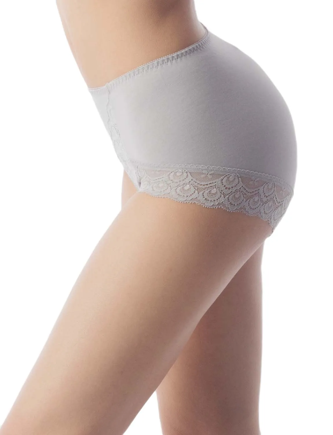 iB-iP Women's Soft Modals Comfort Lace V Shape High-cut High Waist Hipster Panties