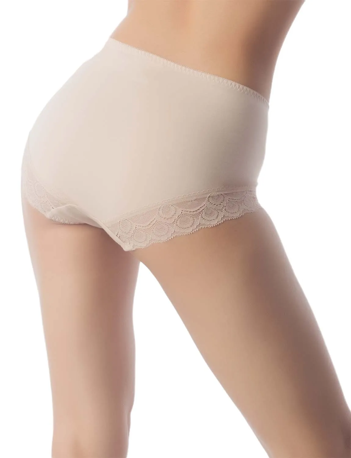 iB-iP Women's Soft Modals Comfort Lace V Shape High-cut High Waist Hipster Panties